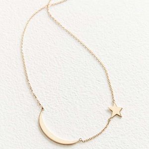 Jennifer Zeuner Moon Star gold necklace
